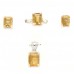 Handmade Pendant Earring Ring Set 925 Sterling Silver Golden Topaz Stones A356